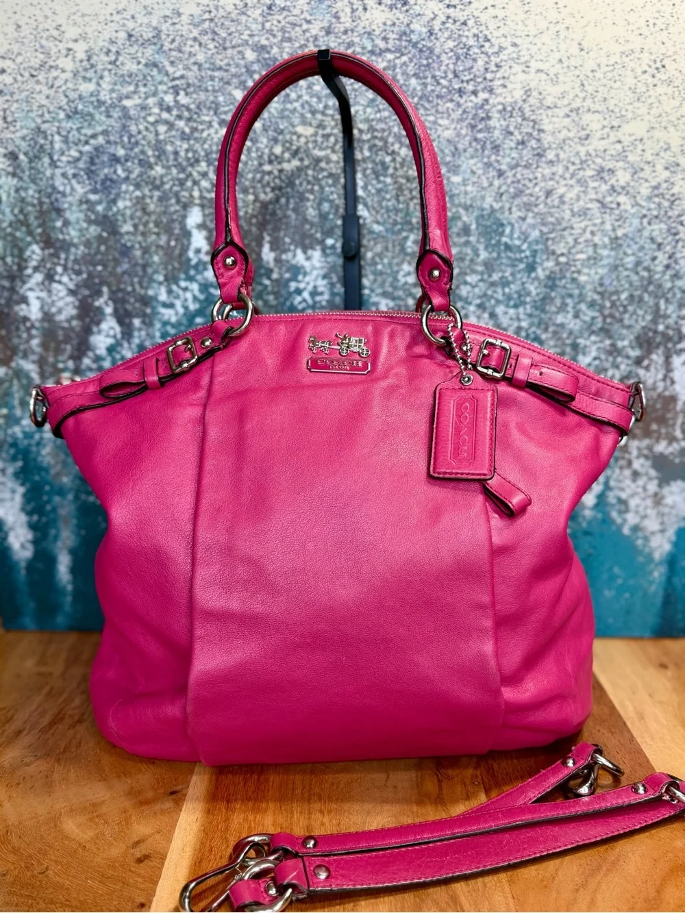 Coach Barbiecore 2012 Madison Lindsey Leather Satchel – Fuchsia Pink